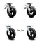 Service Caster 8 Inch Rubber on Steel Caster Set with Roller Bearings 2 Brake 2 Swivel Lock SCC SCC-TTL30S820-RSR-2-BSL-2 - alternate 1